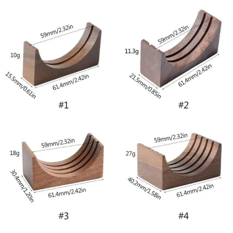 Espresso-Puck-Siebständer für 51–53 mm Siebträger, stilvoller Walnusshalter