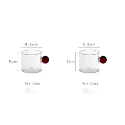 Espressotassen-Set aus Glas – 110 ml Kaffeebecher mit Untertassen
