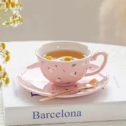 Espressotassen-Set aus Keramik – Hochwertige Tassen mit Untertasse und Löffel