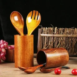 Essstäbchenständer aus Holz – Organizer für Küchenutensilien