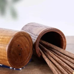 Essstäbchenständer aus Holz – Organizer für Küchenutensilien