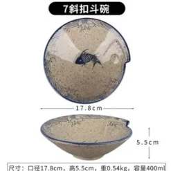 Essteller-Set mit japanischem Fischdruck – einzigartiges Keramikgeschirr