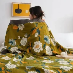 Ethnische Baumwolldecke & Überwurf – Boho Floral Gauze Sommerdecke