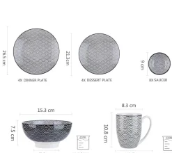 Euporie Porzellan-Geschirrset – Elegantes Tafelservice