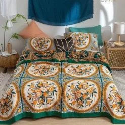 Europäische Baumwollgaze-Überwurfdecke - Weicher, leichter Sofabezug