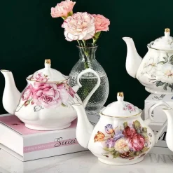 Europäisches Teekannenset aus Knochenporzellan – Hochwertiges Teeservice aus Porzellan