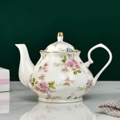 Europäisches Teekannenset aus Knochenporzellan – Hochwertiger Kaffeekessel aus Porzellan