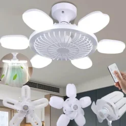 Faltbare Deckenventilatorlampe – Leise Leuchte mit Fernbedienung