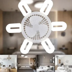 Faltbare Deckenventilatorlampe – Leise Leuchte mit Fernbedienung