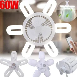 Faltbare Deckenventilatorlampe – Leise Leuchte mit Fernbedienung