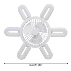 Faltbare Deckenventilatorlampe – Leise Leuchte mit Fernbedienung