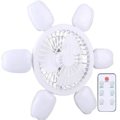Faltbare Deckenventilatorlampe – Leise Leuchte mit Fernbedienung