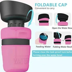 Faltbare 2-in-1-Wasserflasche für Haustiere – reisefreundliches Design