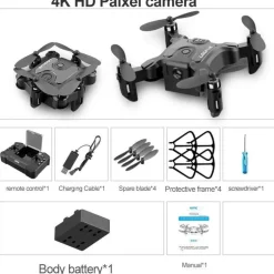 Faltbare Mini-HD-FPV-Drohne – intelligenter Quadrocopter mit Fernbedienung