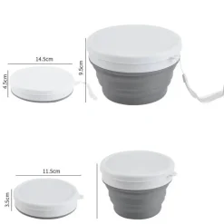 Faltbare Nudelschüssel aus Silikon mit Deckel – perfekt für die Küche im Freien