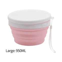 Faltbare Nudelschüssel aus Silikon mit Deckel – perfekt für die Küche im Freien