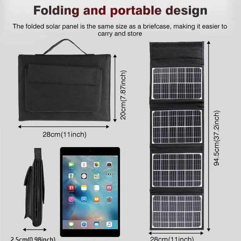 Faltbare Solar-Powerbank – Tragbares Reiseladegerät