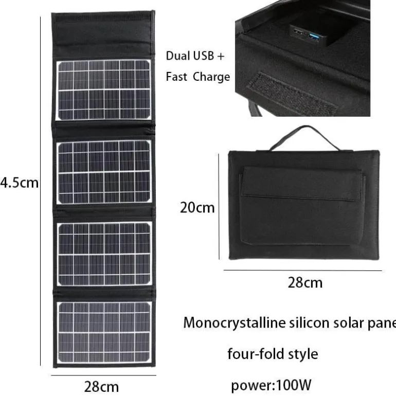 Faltbare Solar-Powerbank – Tragbares Reiseladegerät