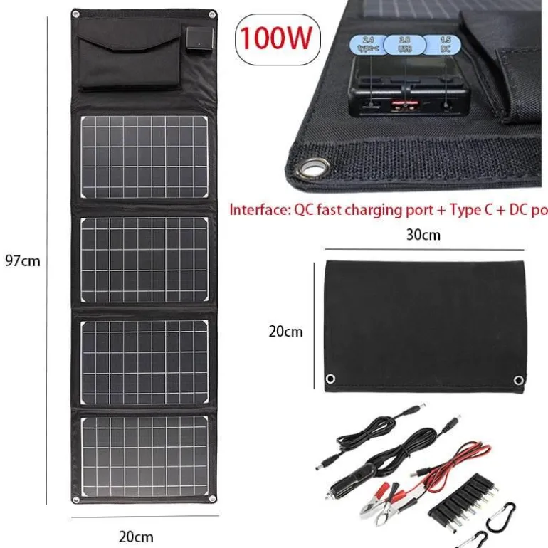 Faltbare Solar-Powerbank – Tragbares Reiseladegerät