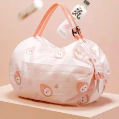 Faltbare, wiederverwendbare Einkaufstasche mit Blumenmuster – farbenfrohe, umweltfreundliche Tragetasche