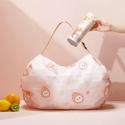 Faltbare, wiederverwendbare Einkaufstasche mit Blumenmuster – farbenfrohe, umweltfreundliche Tragetasche