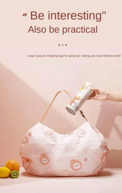 Faltbare, wiederverwendbare Einkaufstasche mit Blumenmuster – farbenfrohe, umweltfreundliche Tragetasche