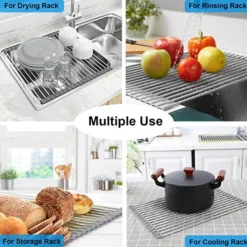 Faltbarer Abtropfständer für die Spüle – platzsparender Küchen-Organizer