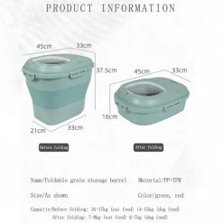 Faltbarer, feuchtigkeitsbeständiger Vorratsbehälter für Lebensmittel – platzsparender Küchen-Organizer