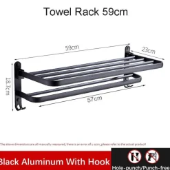 Faltbarer Handtuchhalter aus Aluminium – platzsparender Badezimmer-Organizer