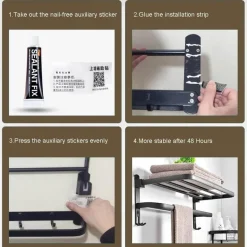 Faltbarer Handtuchhalter aus Aluminium – platzsparender Badezimmer-Organizer