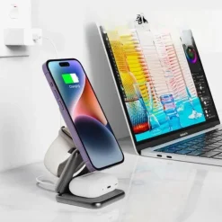 Faltbarer kabelloser 3-in-1-Ladeständer – magnetische intelligente Ladestation
