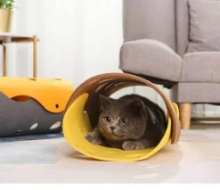 Faltbarer Katzentunnel – Interaktives Multi-Tunnel-Spielspielzeug für Katzen