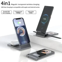 Faltbarer magnetischer kabelloser Ladeständer – Clear Beam Design