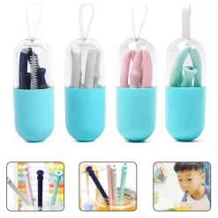 Faltbarer Silikon-Strohhalm – wiederverwendbarer, umweltfreundlicher Trinkhalm