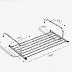 Faltbarer Wäscheständer aus Edelstahl – Platzsparender Balkon-Kleiderbügel
