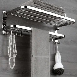 Faltbares Badezimmerregal aus Edelstahl – kompakter Aufbewahrungs-Organizer