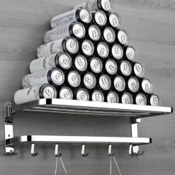 Faltbares Badezimmerregal aus Edelstahl – kompakter Aufbewahrungs-Organizer