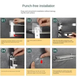 Faltbares Badezimmerregal aus Edelstahl – kompakter Aufbewahrungs-Organizer