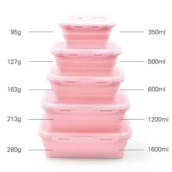 Faltbares Lunchbox-Set aus Silikon – langlebige Vorratsbehälter für Lebensmittel
