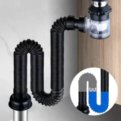 Faltbares Universal-Abflussrohr – einfach zu installierendes Sanitärzubehör