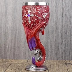Fantasy Kelch - Weinglas mit Einhorn, Drache, Wolf, Katze und Totenkopf