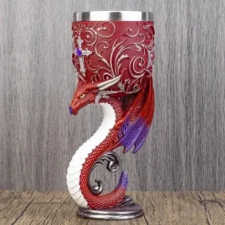 Fantasy Kelch - Weinglas mit Einhorn, Drache, Wolf, Katze und Totenkopf