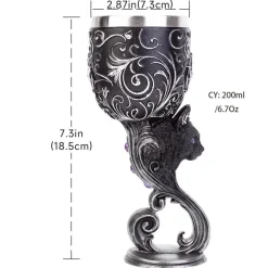 Fantasy Kelch - Weinglas mit Einhorn, Drache, Wolf, Katze und Totenkopf