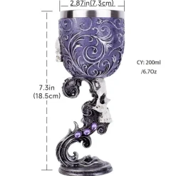Fantasy Kelch - Weinglas mit Einhorn, Drache, Wolf, Katze und Totenkopf