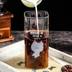 Farbenfroher 400-ml-Kaffeebecher aus Glas – vielseitiges Trinkgeschirr für Milch, Bier, Tee und mehr