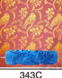 Farbroller mit Paradiesvogelmuster – dekoratives Tapezierwerkzeug