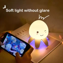 Farbwechselndes Quallen-LED-Nachtlicht – Ozeanlampe für Kinder