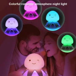 Farbwechselndes Quallen-LED-Nachtlicht – Ozeanlampe für Kinder
