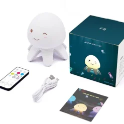 Farbwechselndes Quallen-LED-Nachtlicht – Ozeanlampe für Kinder