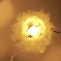Feather Crystal Table Lamp - Elegant Home Lighting Decor